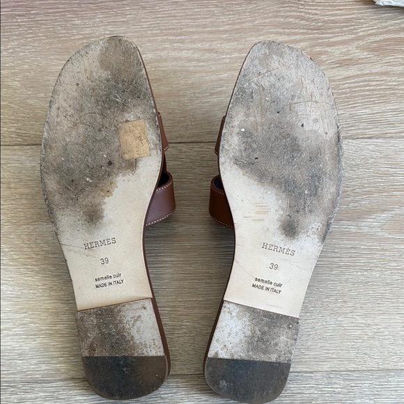 Hermes Brown Oran Sandals - Picture 8 of 13